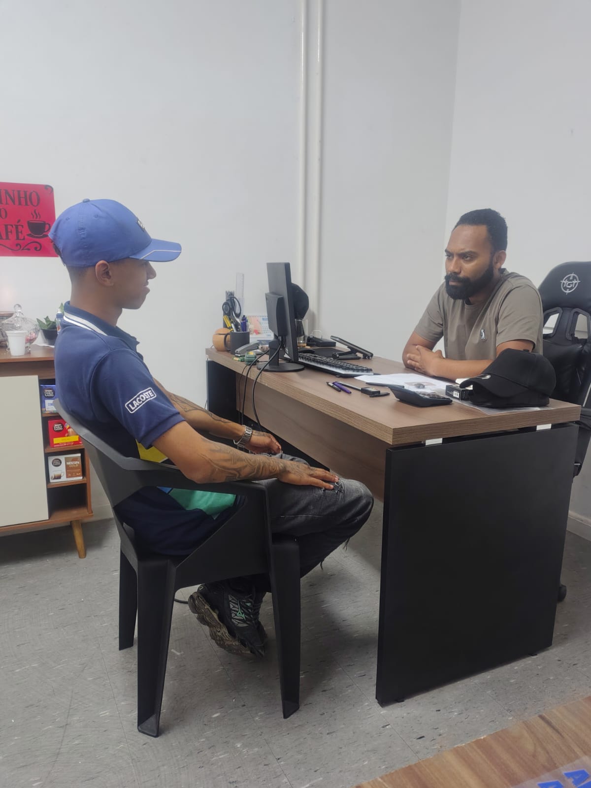 Reunião com parceiro em escritório